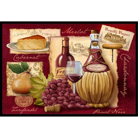 Carolines Treasures Wine And Cheese Indoor & Outdoor Mat, 24 x 36 in. CA77943